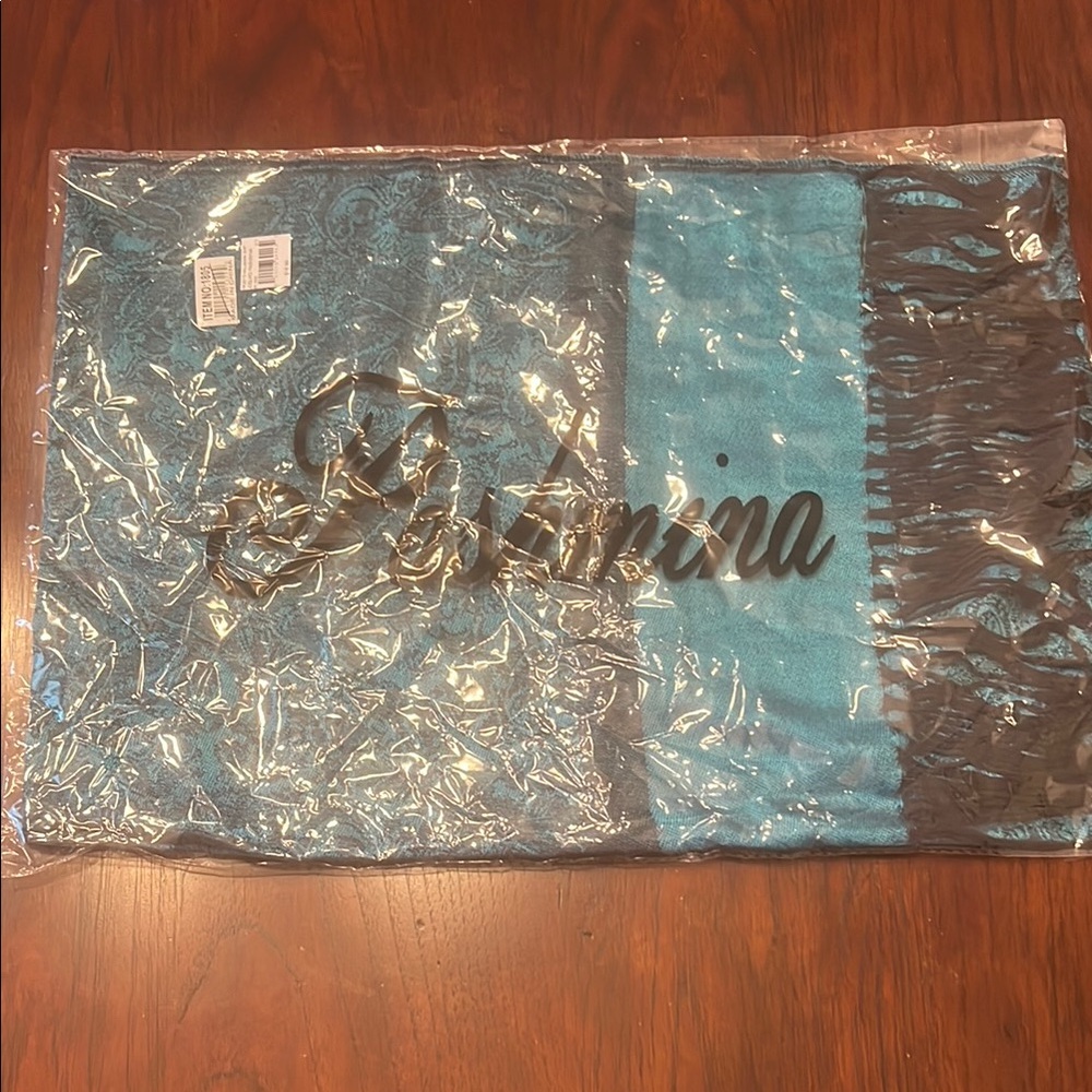 Pashmina Blue and Black Scarf